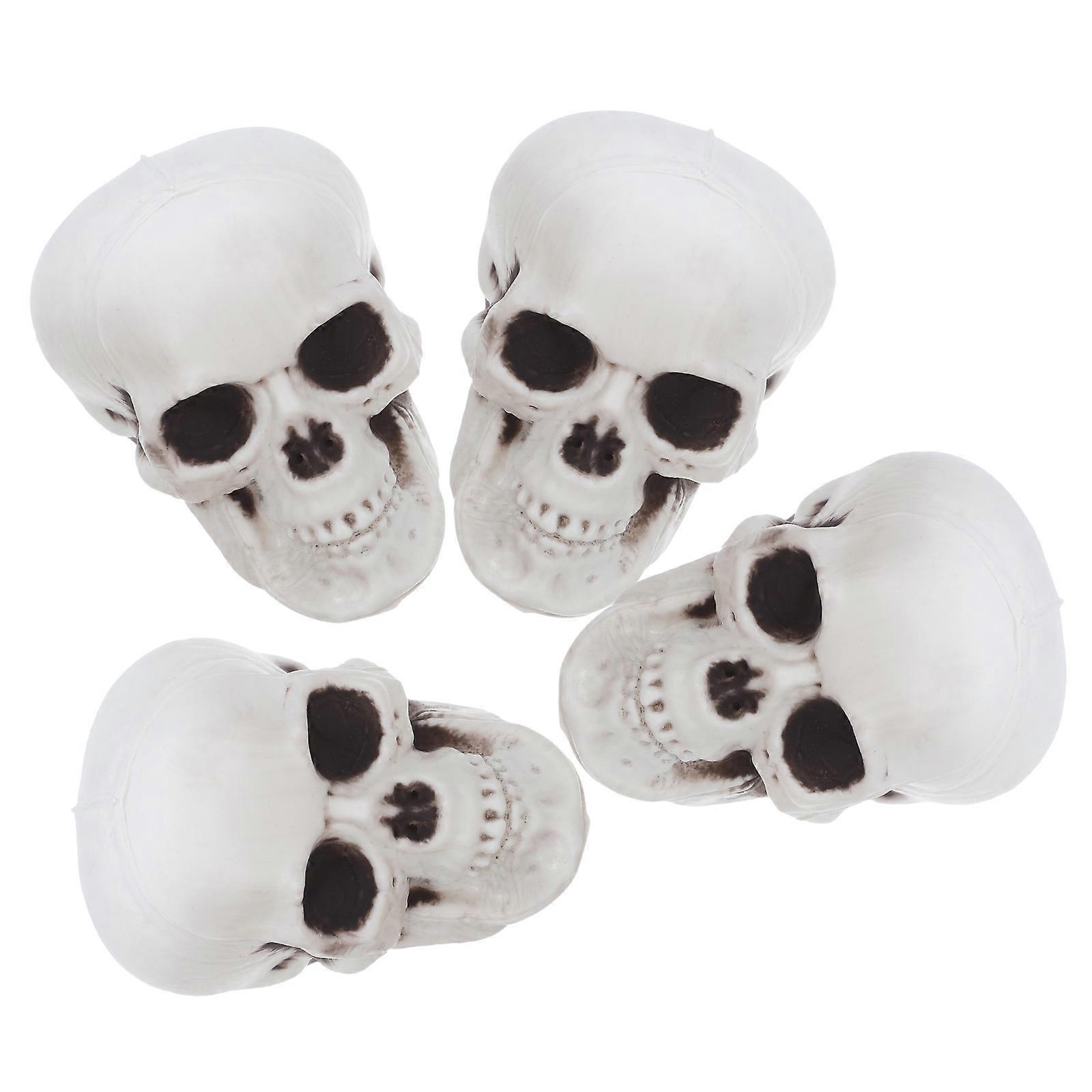Skeleton Props Halloween Decoration for Decoration 4Pcs Plastic Skull Set