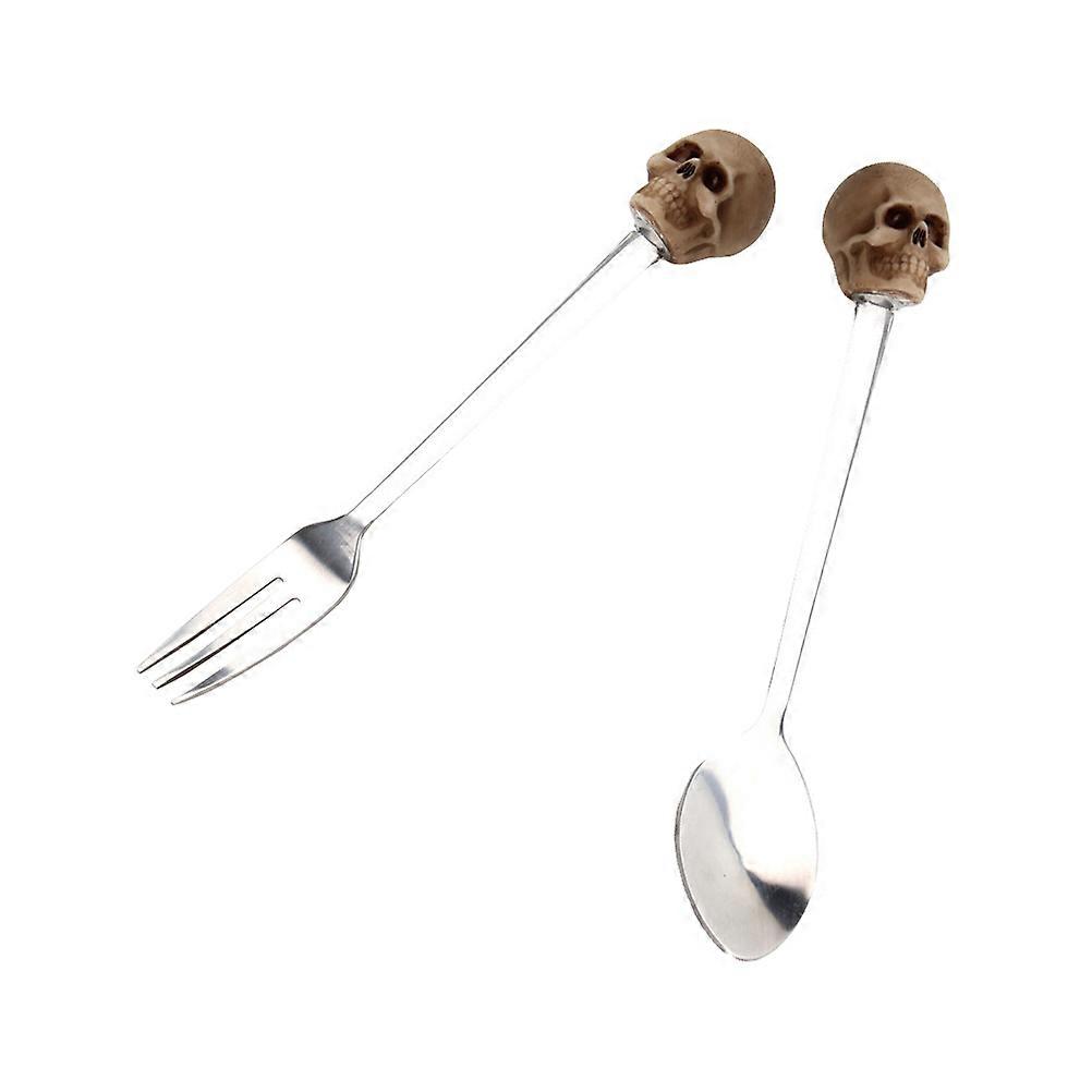 Dessert Fork Spoon Stainless Steel for Serving 1Set Silver Kitchen Utensils