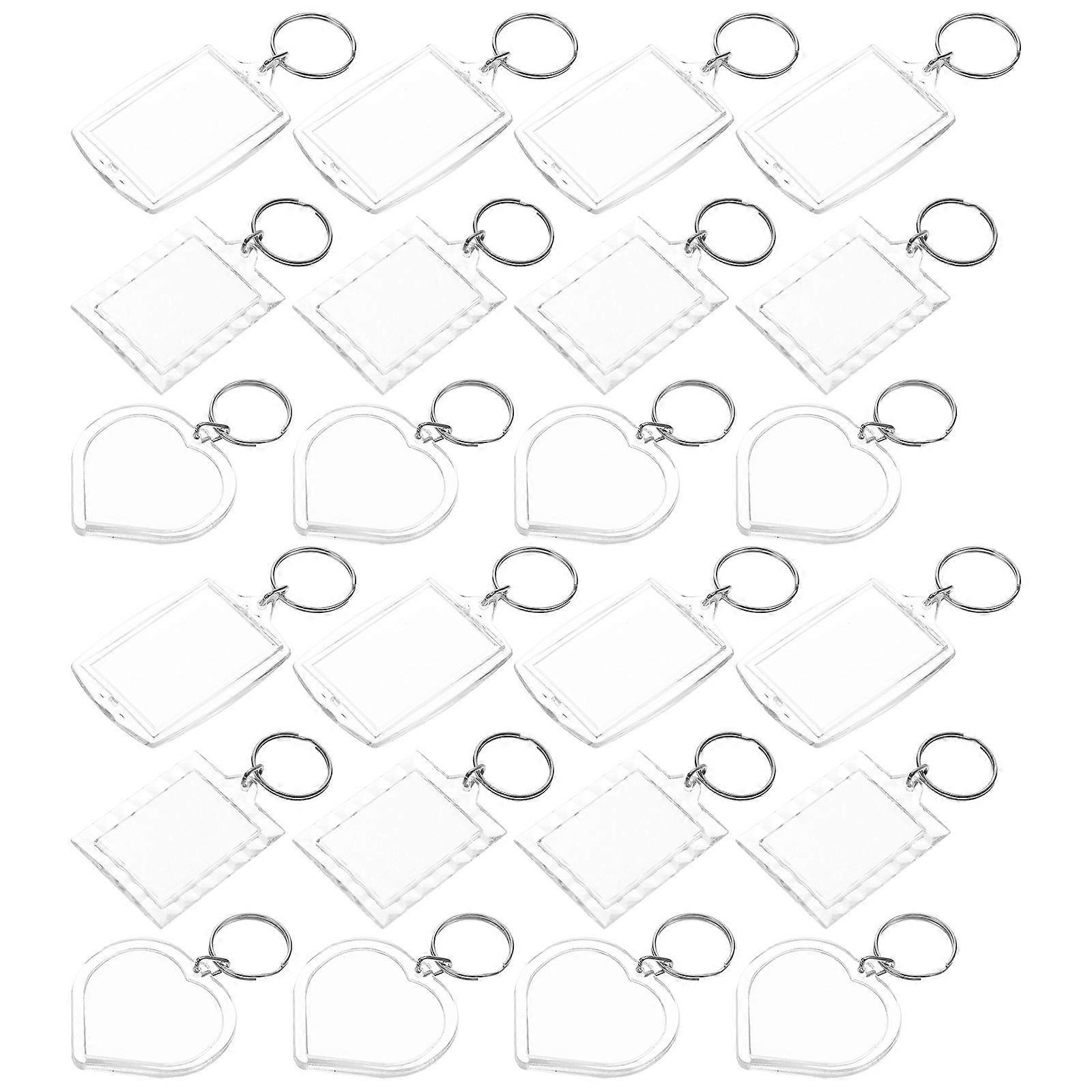 Picture Key Chain 120 Pcs Acrylic Keyring Frame With Keychain 9x5cm Size Ideal For Valentine's Day