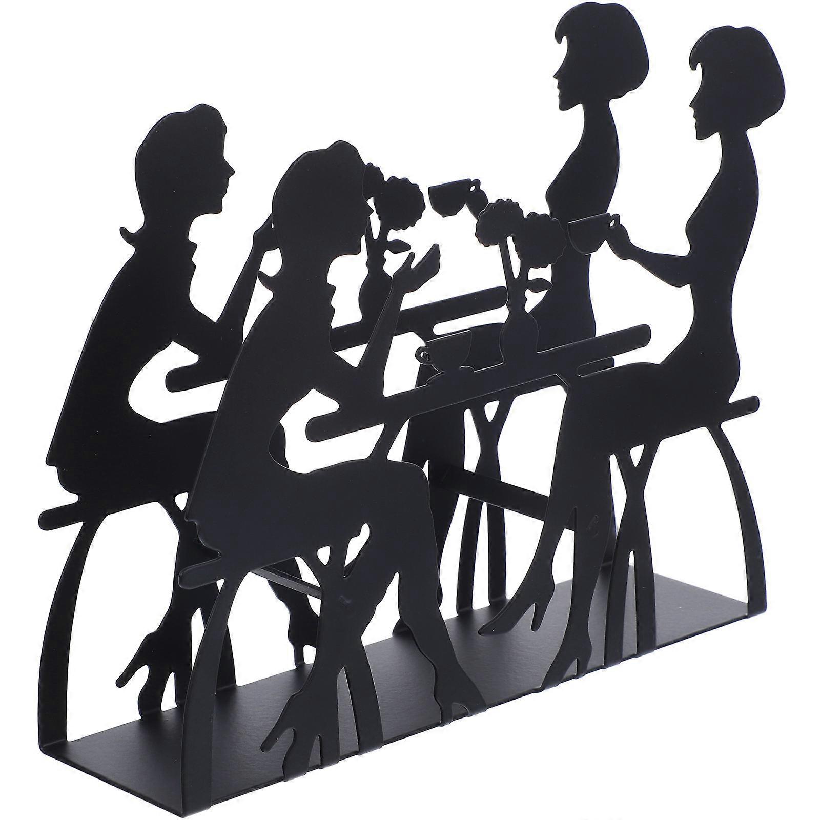 Coffee Filter Storage Holder Iron for Storage 5Pcs Black Paper Stand