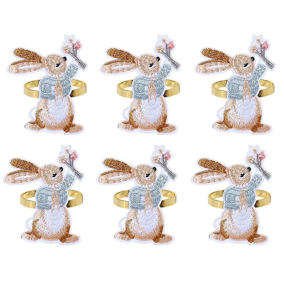 6PCS Easter Designed with Bunny,for Dining Easter Party of Table C
