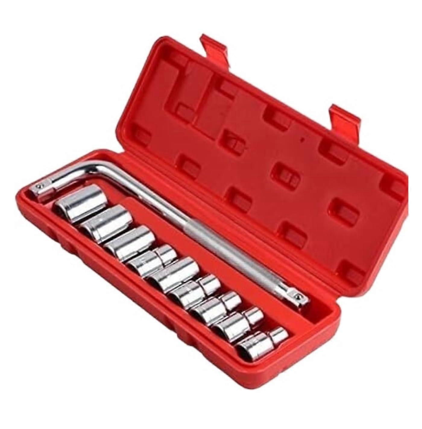 Auto Tool Set 10Piece Torx Sleeve Set For Universal Car Bicycle Home Tool Kit Red