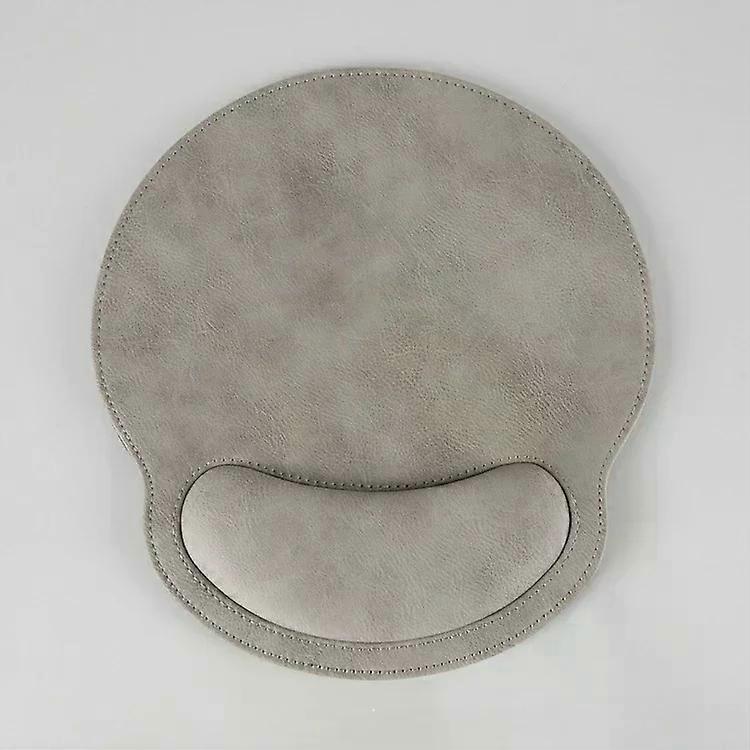 Brown Leather Mouse Pad with Wrist Rest Support Non-Slip Base Durable Ergonomic Gaming Mousepad for Office Man Woman Computer