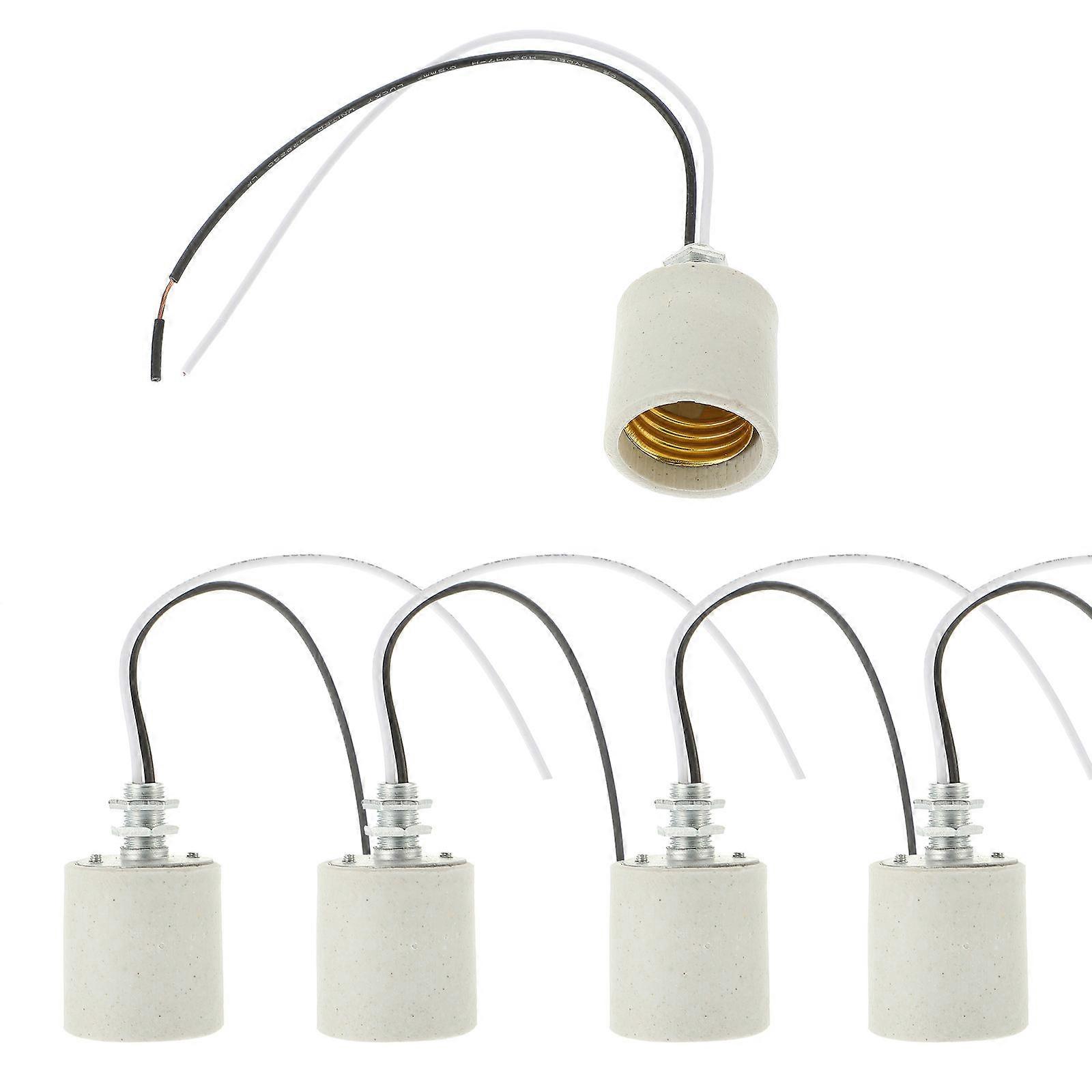 Light Socket Ceramic Lamp Holder for Lighting Use 10Pcs White Screw Base