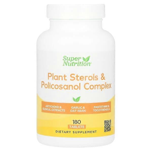 Super Nutrition, Plant Sterols & Policosanol Complex with Folate, Guggul Extract, Soy Germ Extract, and Oat Bran, 180 Tablets