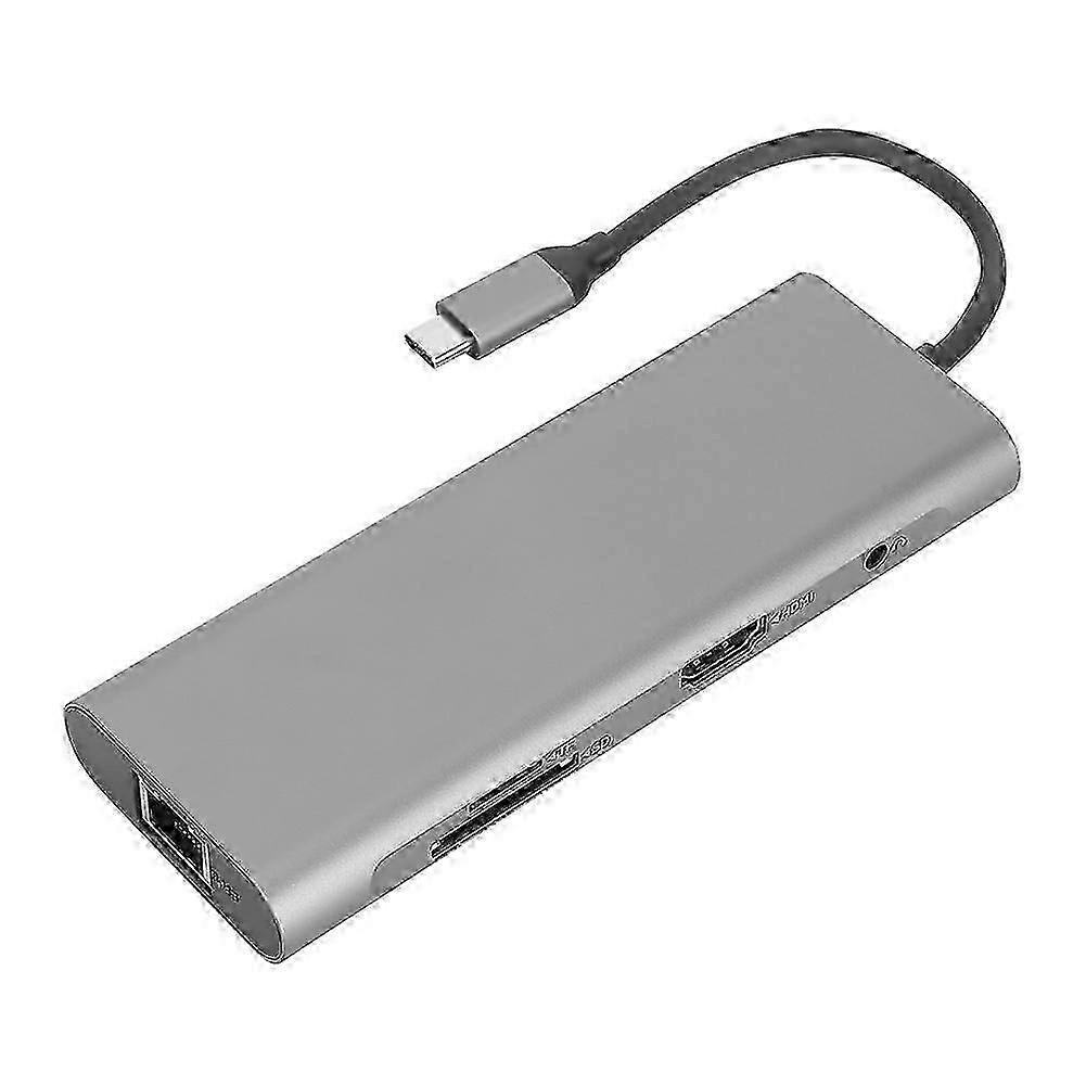 9 in 1 Type-C hub with HDMI PD Ethernet and 3.5mm audio port 25-26s