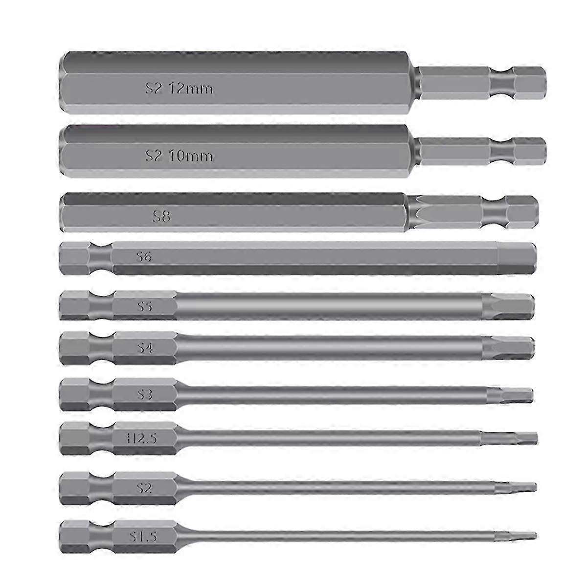 10Pc 1/4 Inch Hex Bits Driver Tamper Proof Security Drill Magnetic Bit Set Torx Screwdriver Flat Hea