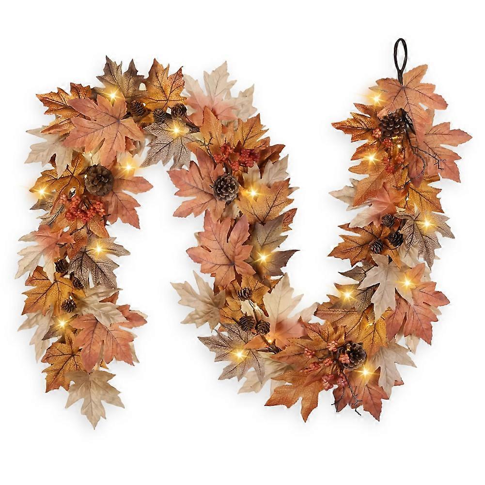 6 FT Fall Garland with Lights Timer Function Automatic on/Off Timer Fall Decorations