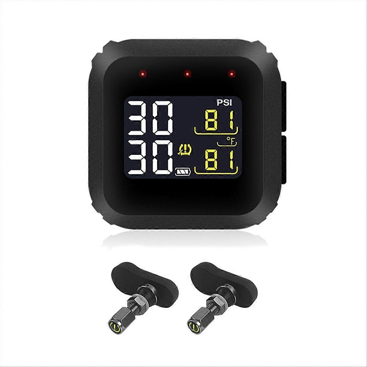 Motorcycle TPMS Tyre Pressure Monitoring System LCD Display Magnetic Charging with Internal Pressur