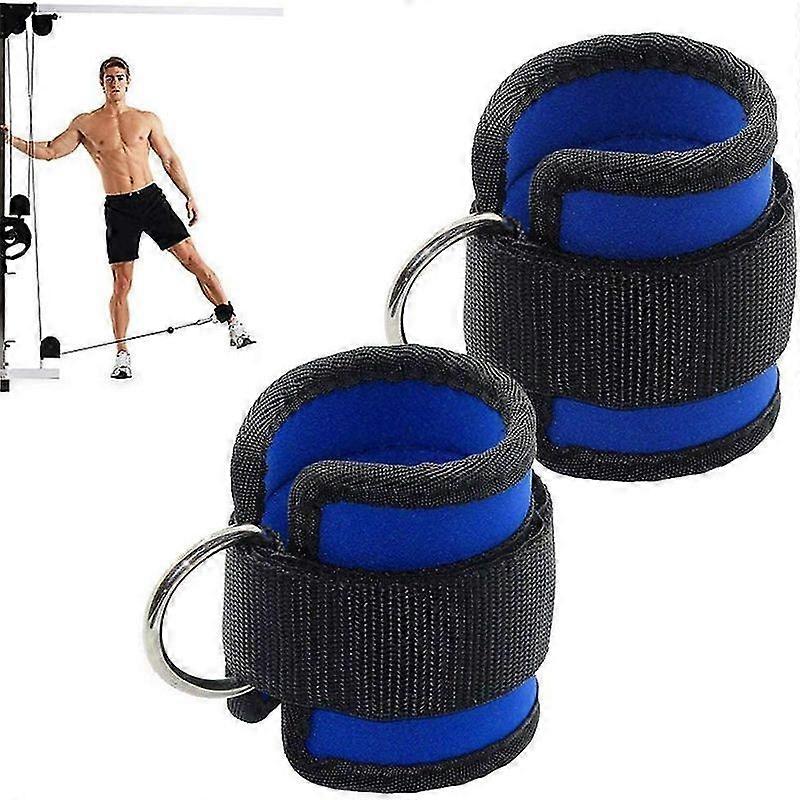 2PCS Ankle Straps for Strength Training, Adjustable D-Ring Fitness Ankle Wrist Strap with Durable Pigtails for Abs, Legs and Buttons Weights Exercises