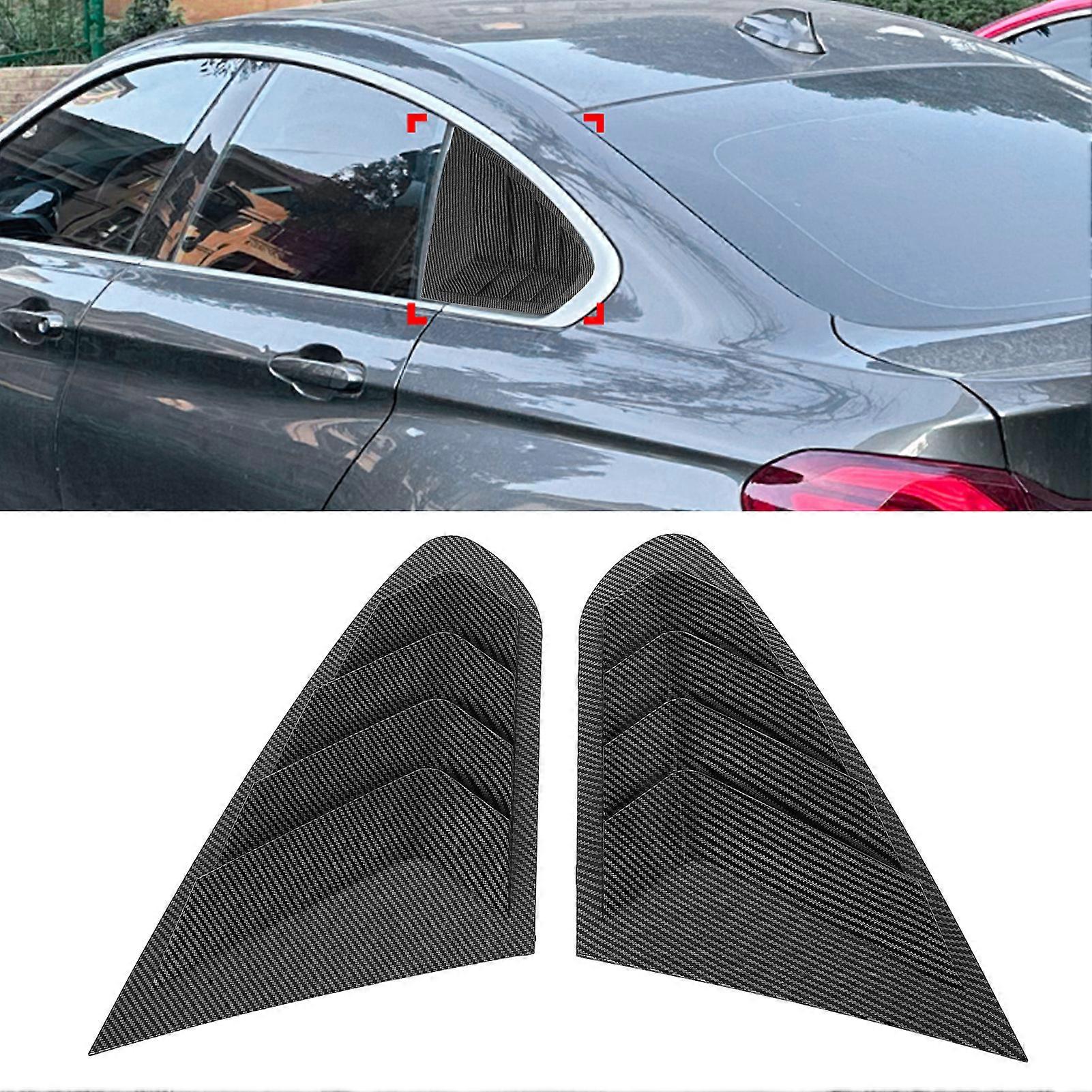 Pair of Rear Side Window Louver Cover Left Right Rear Window Air Vent Scoop Shades Cover for 4 Series F36 2014-2020 Carbon Fiber Style 
