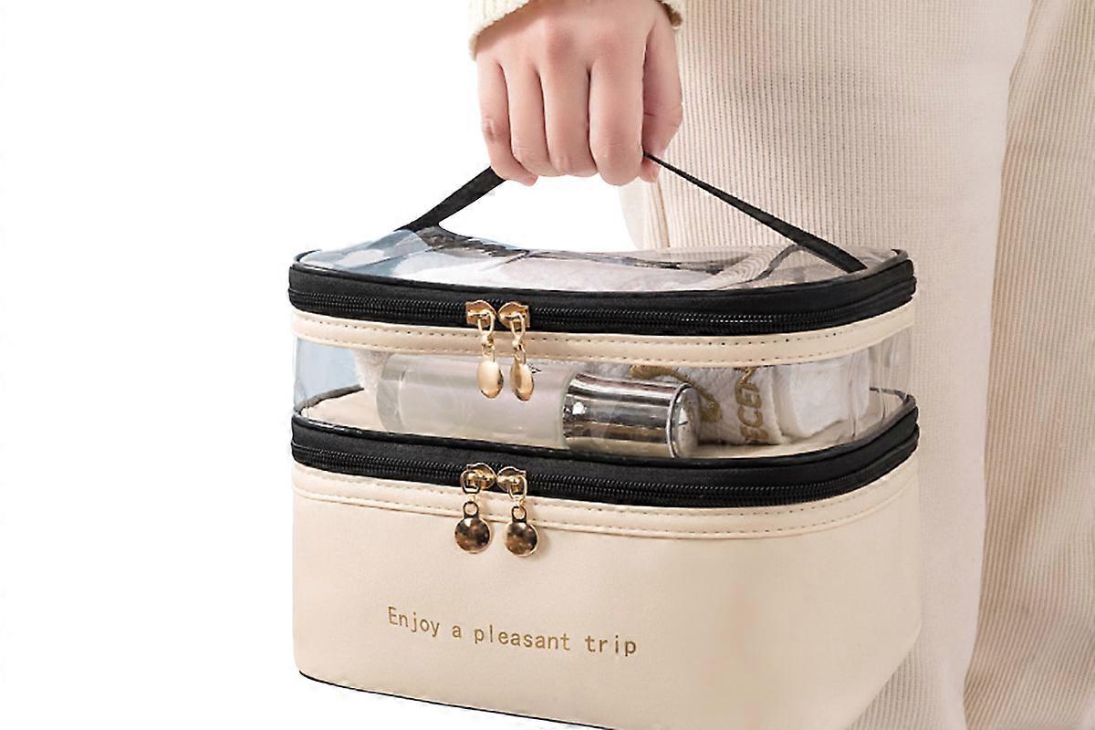 Double Layer Portable Makeup Bag Organizer for Travel