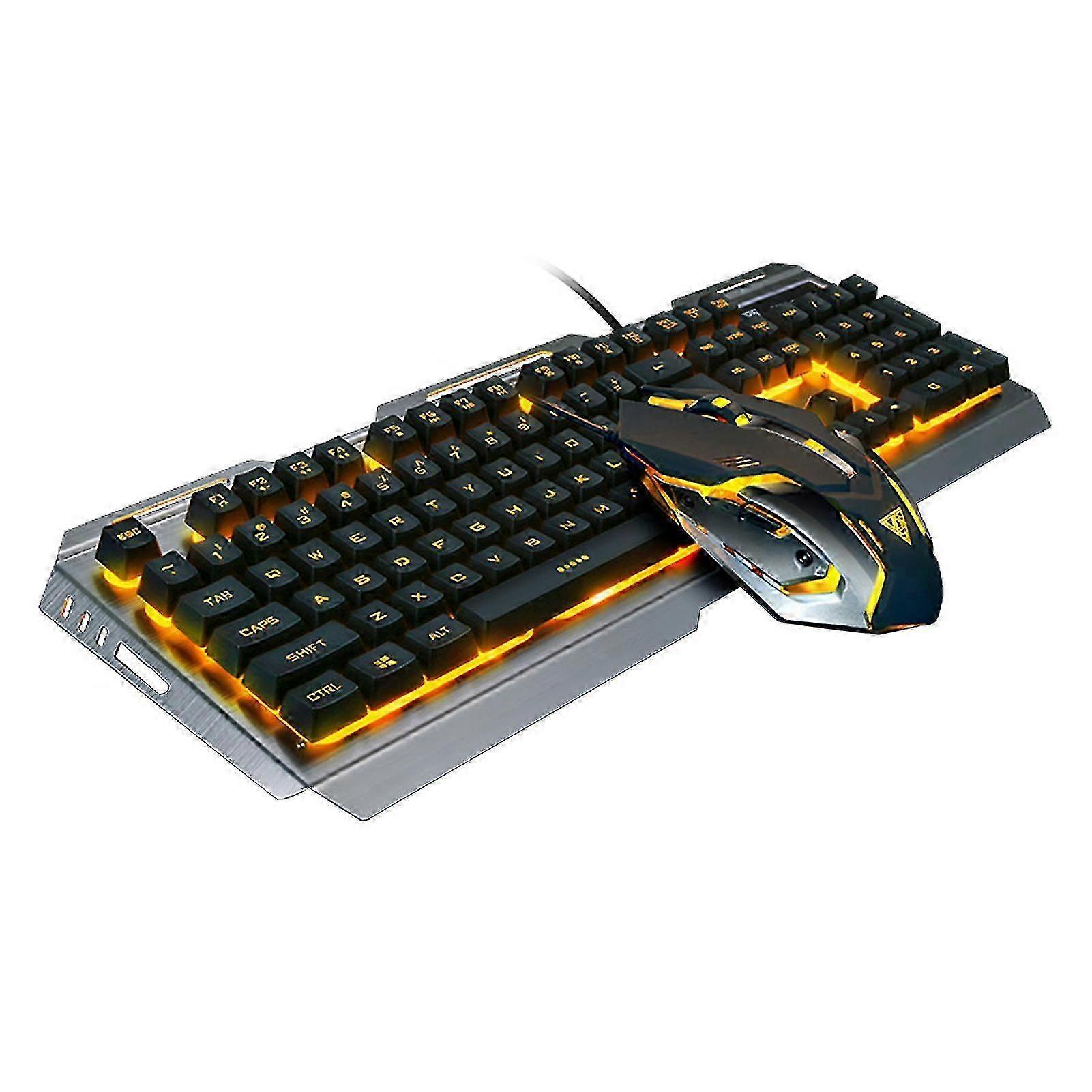 Fiauli 1 Set V1 RGB Keyboard Quick Response Plug Play Portable 3200DPI Laptop Gaming Desk Mouse with Backlight for PC