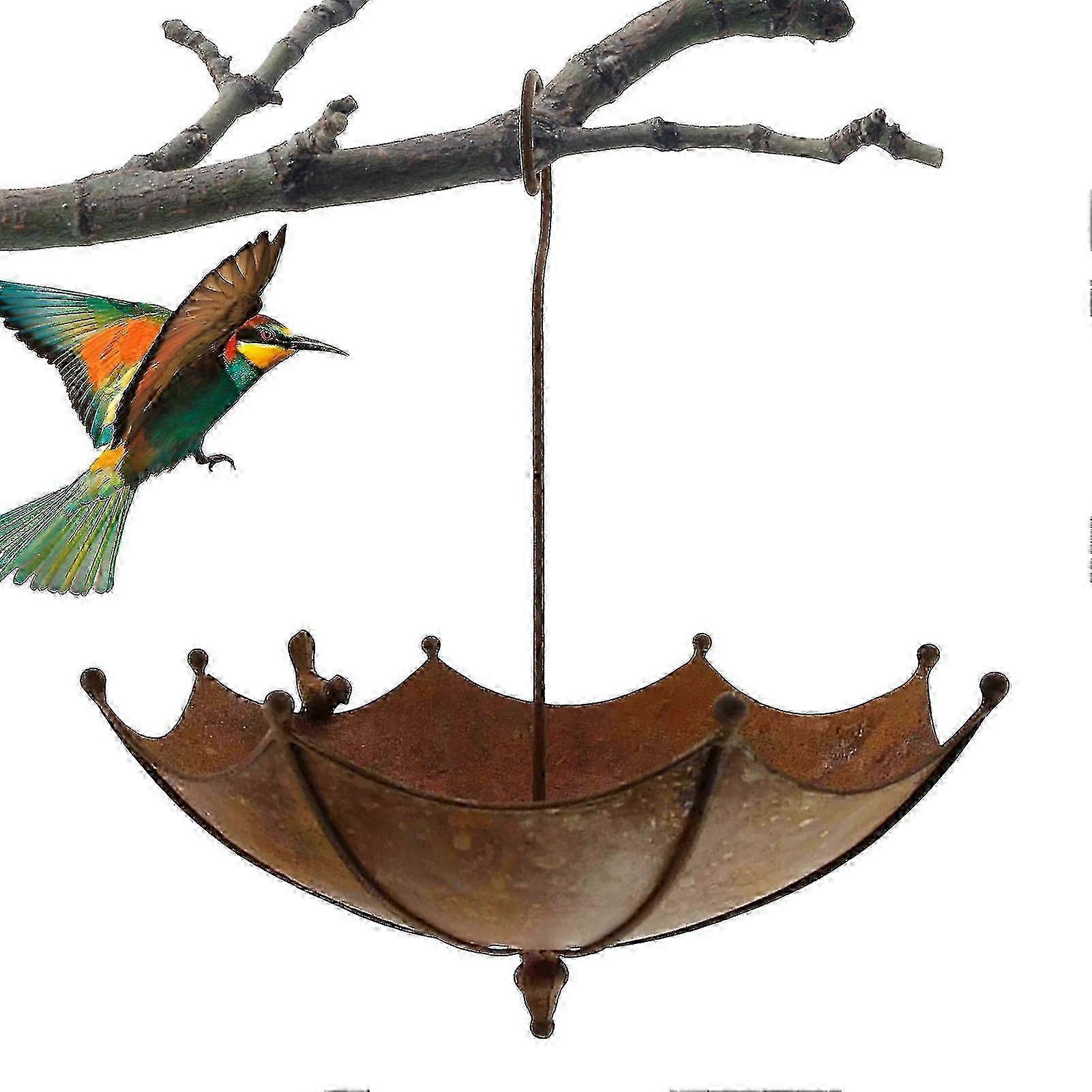 Υπαίθριος τροφοδότης πουλιών για αίθριο, μεταλλικός σταθμός σίτισης άγριων πουλιών σε σχήμα ομπρέλας