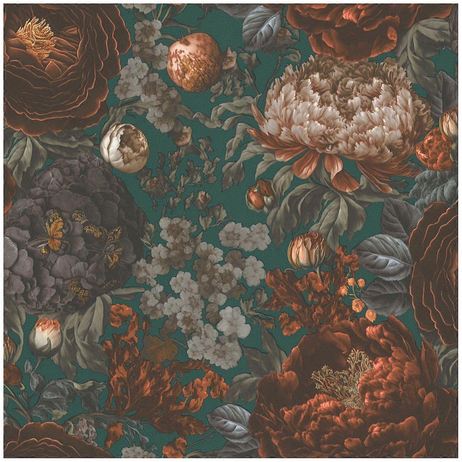 AS Creation Moody Dark Blossom Flowers Wallpaper