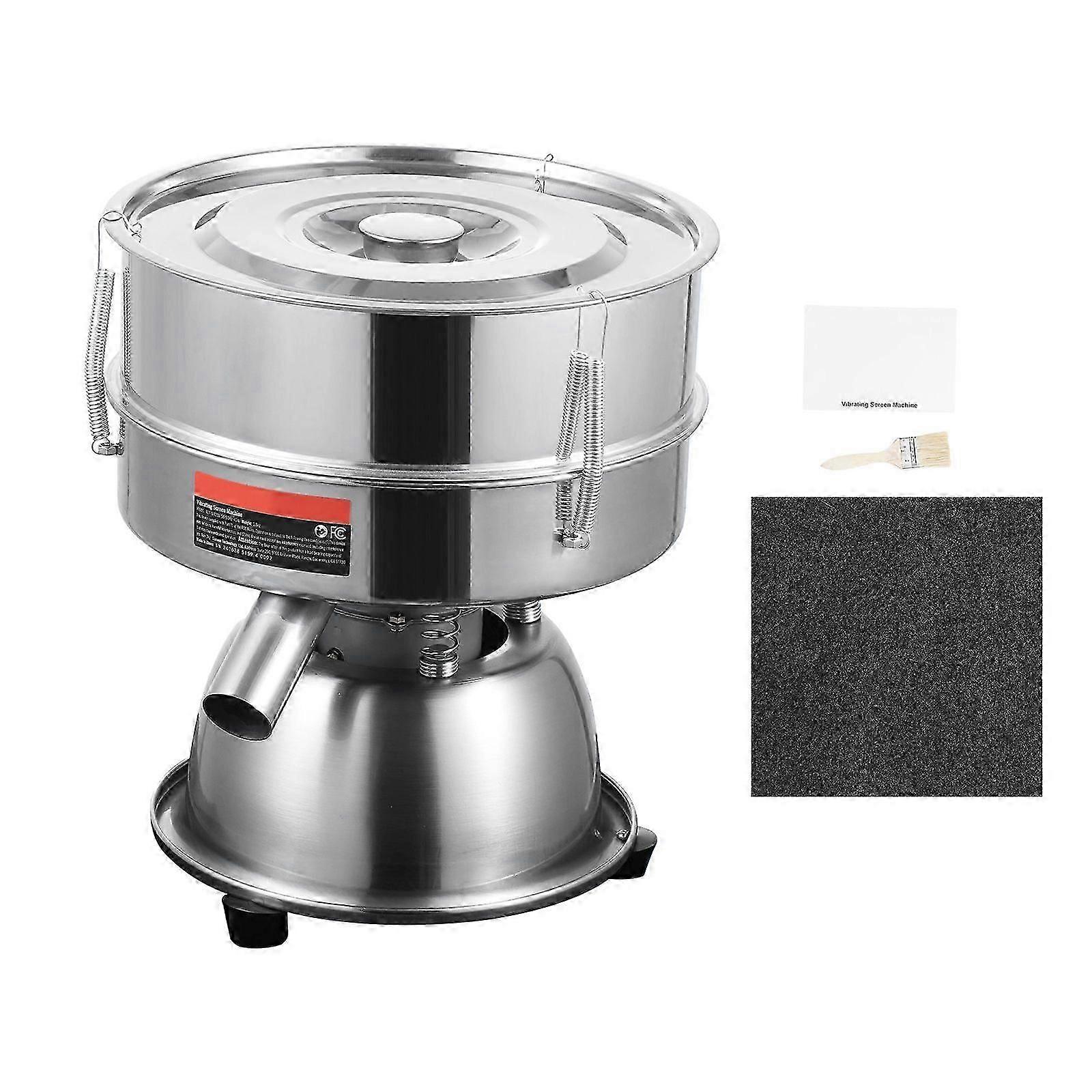 Automatic Electric Vibrating Sieve, Stainless Steel Sifter Shaker Machine with 12+80 Mesh, 45W Automatic Powder Sifter Machine Countertop