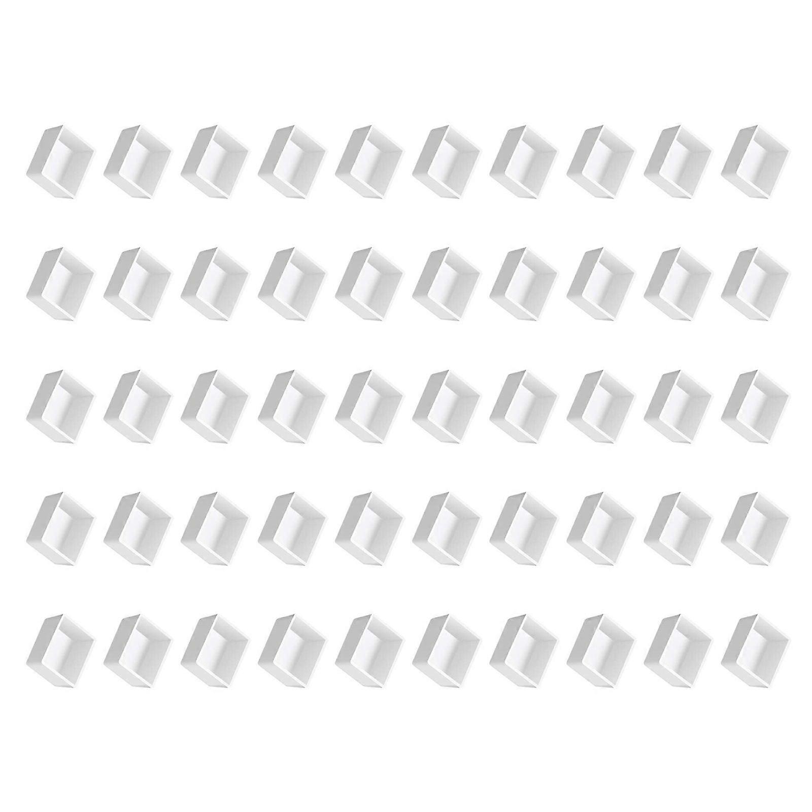 50PCS Empty Watercolour Pans Empty Half Pan Empty Paint Tray Watercolour Paint Storage Box for Watercolour Oils Acrylic Multicolor