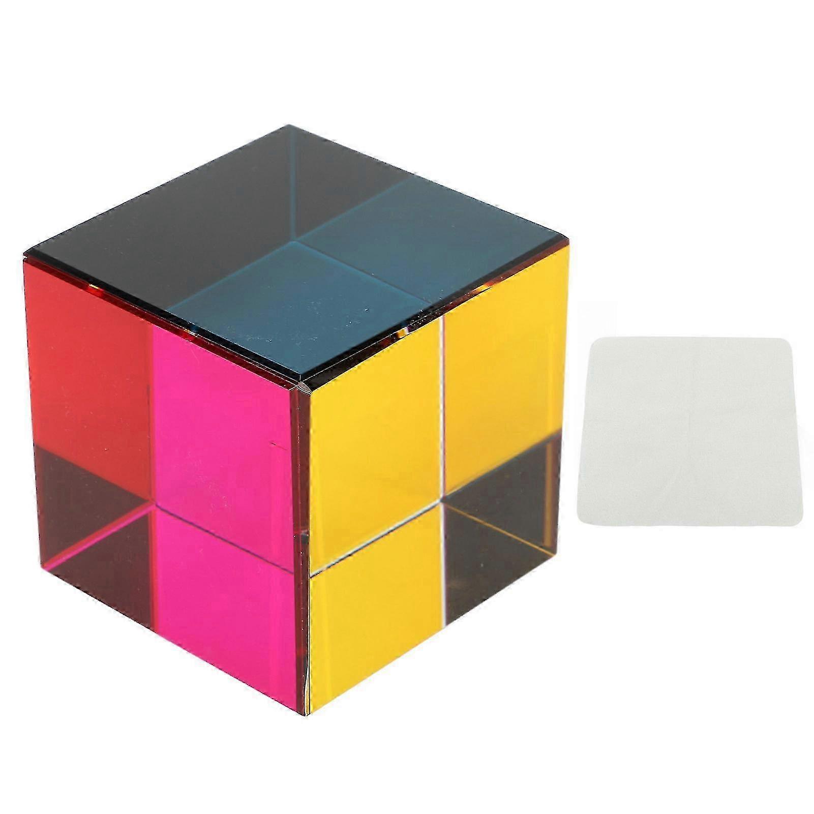 Color Cube Optical 6 Sides Cube Optical Cube Prism for Tabletop Ornaments Educational Toys Physics Toys