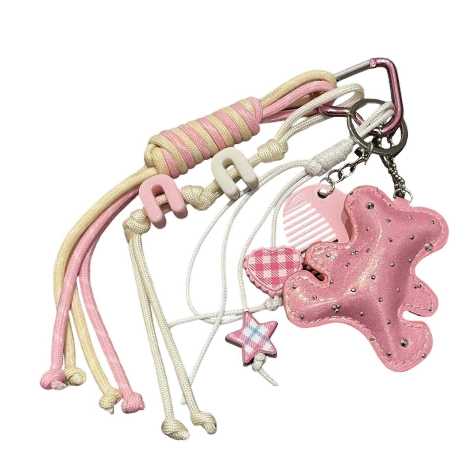 Fashionable Keychain Accessory Featuring Unique Lace Pattern Sturdy Metallic Construction Multiple Color Options  Rose Red