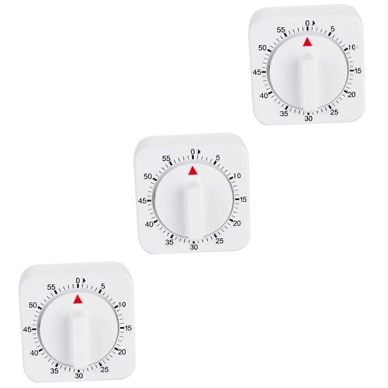 3 Pack Square Mechanical Kitchen Timer with Loud Alarm for Cooking, Baking, Home or Restaurant