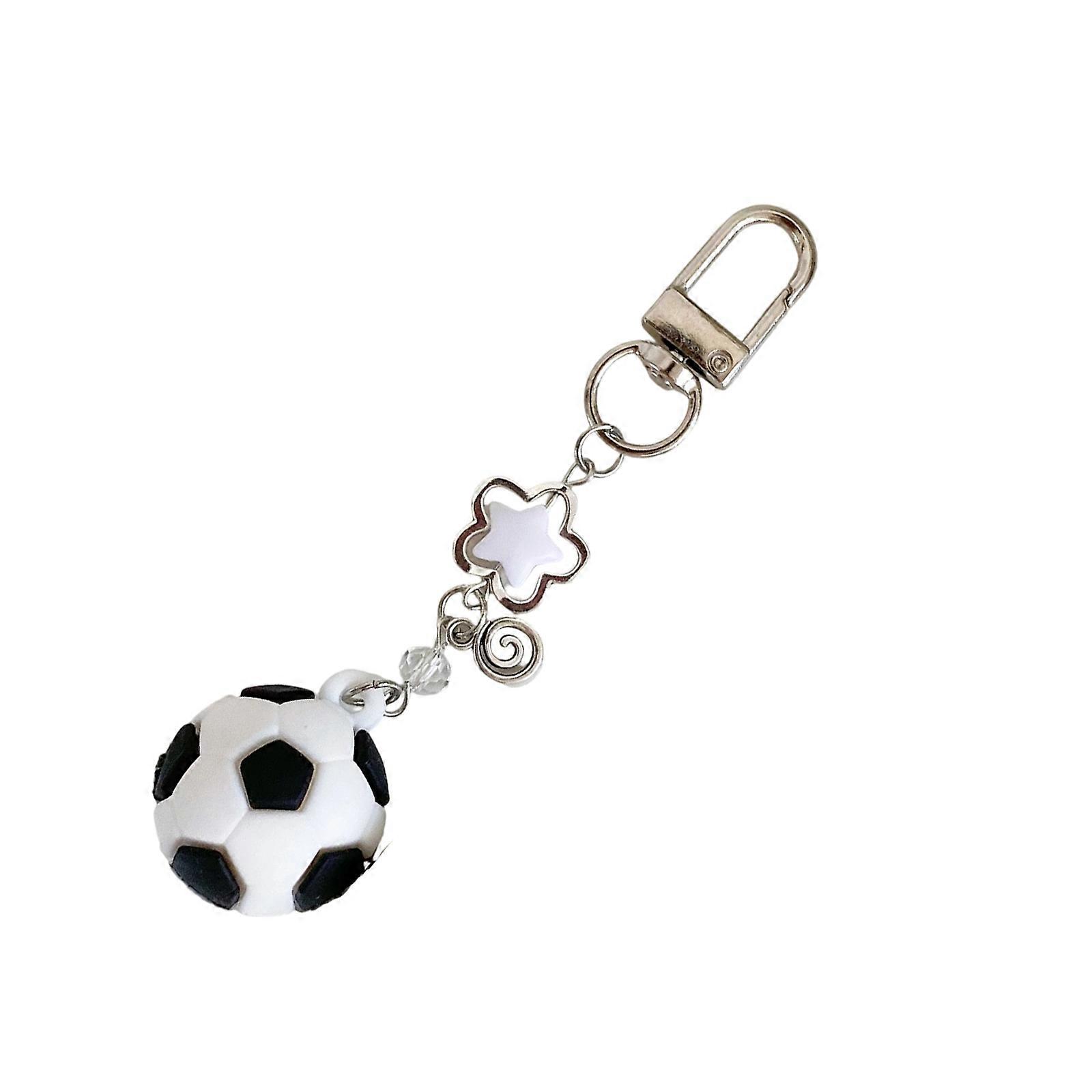 Star Bead Keychain Retro Styles Handmade Purse Charm Sturdy Beadwork for Backpack  White