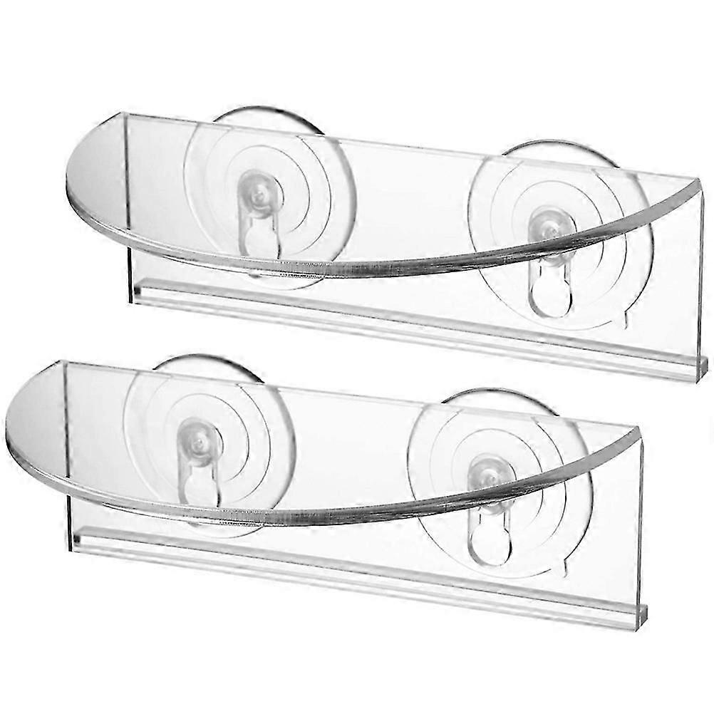 Acrylic suction cup shelves for windows 2pcs transparent