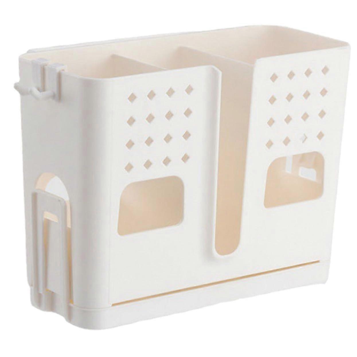 Wallmounted Kitchen Utensil Holder With Drainage For Chopsticks, Forks, Spoons White SpaceSaving Countertop Organizer