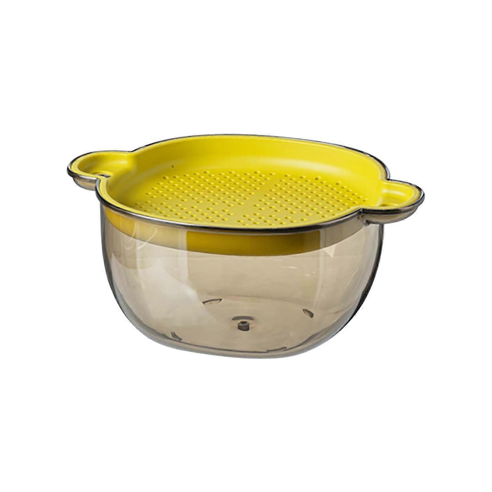 ZKCCNUK Double Layer Drainage Basket with Handle, Vegetable & Fruit Filter Basin, Kitchen Leakage Basket
