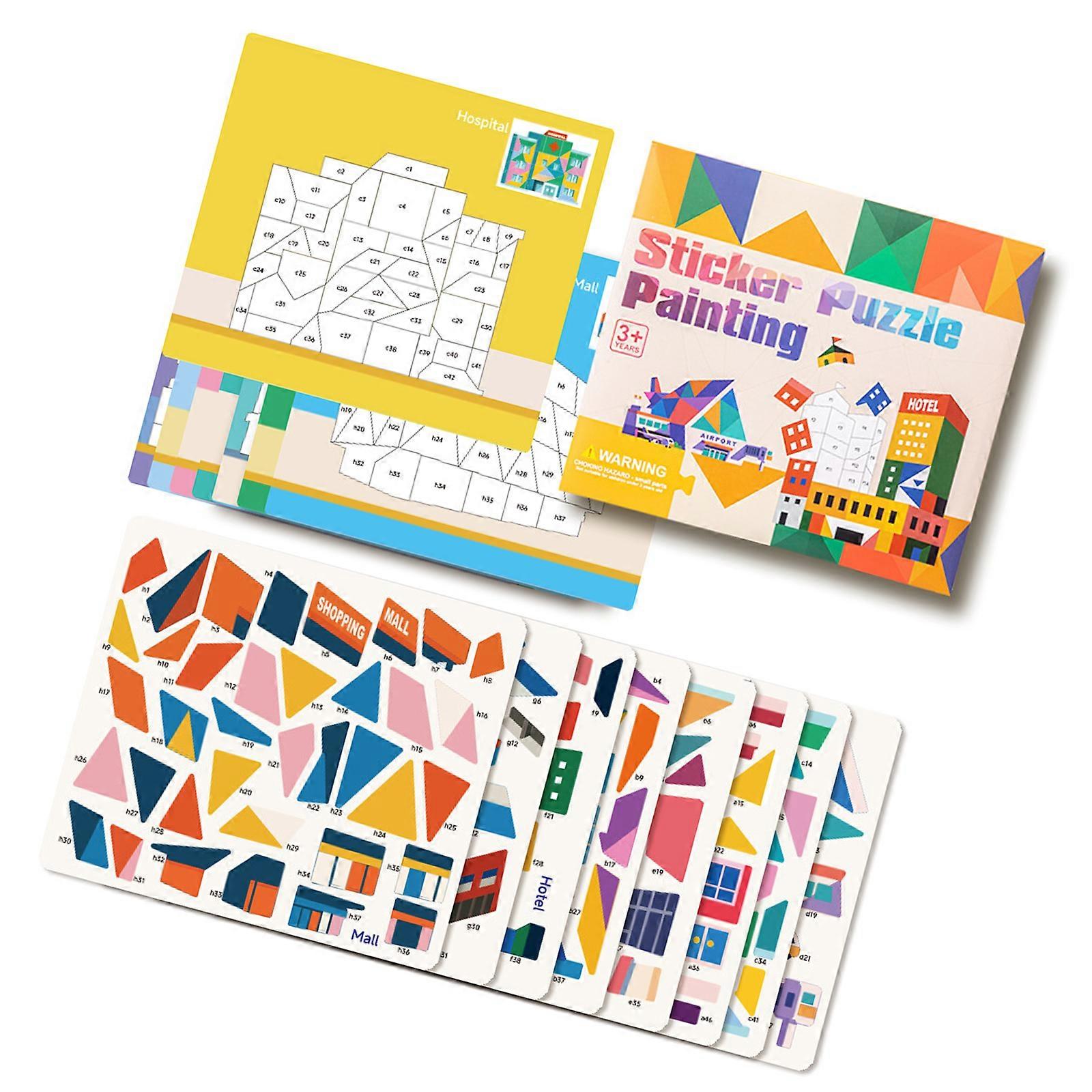 DIY Geometric Sticker Activity Set For Childrens Cognitive Development And Fine Motor Skills Practice Multicolor