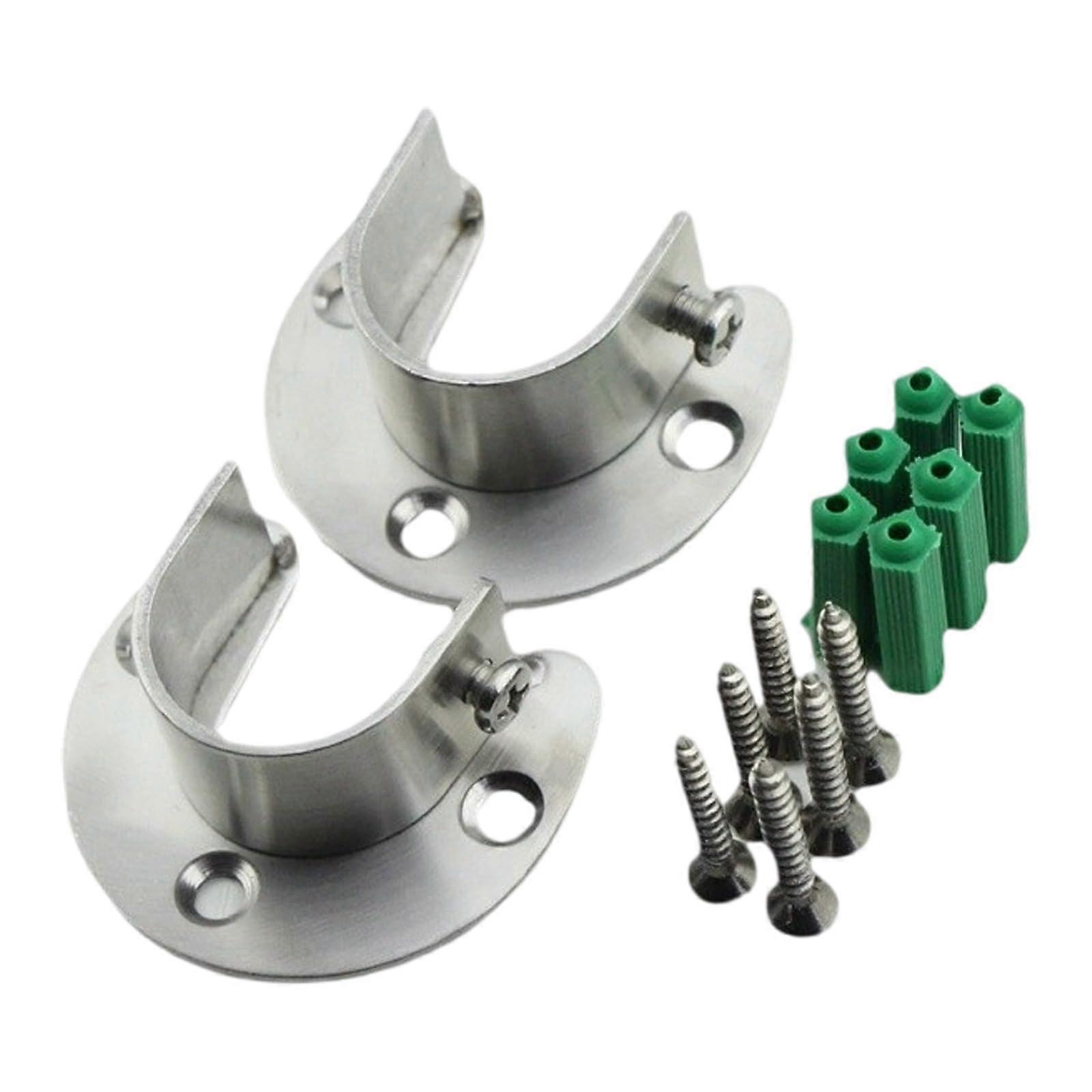 Durability Round Pipe Mounting Brackets 32mm Curtain Rod Brackets Heavy Duty RustResistant For Hanging Curtains Towels