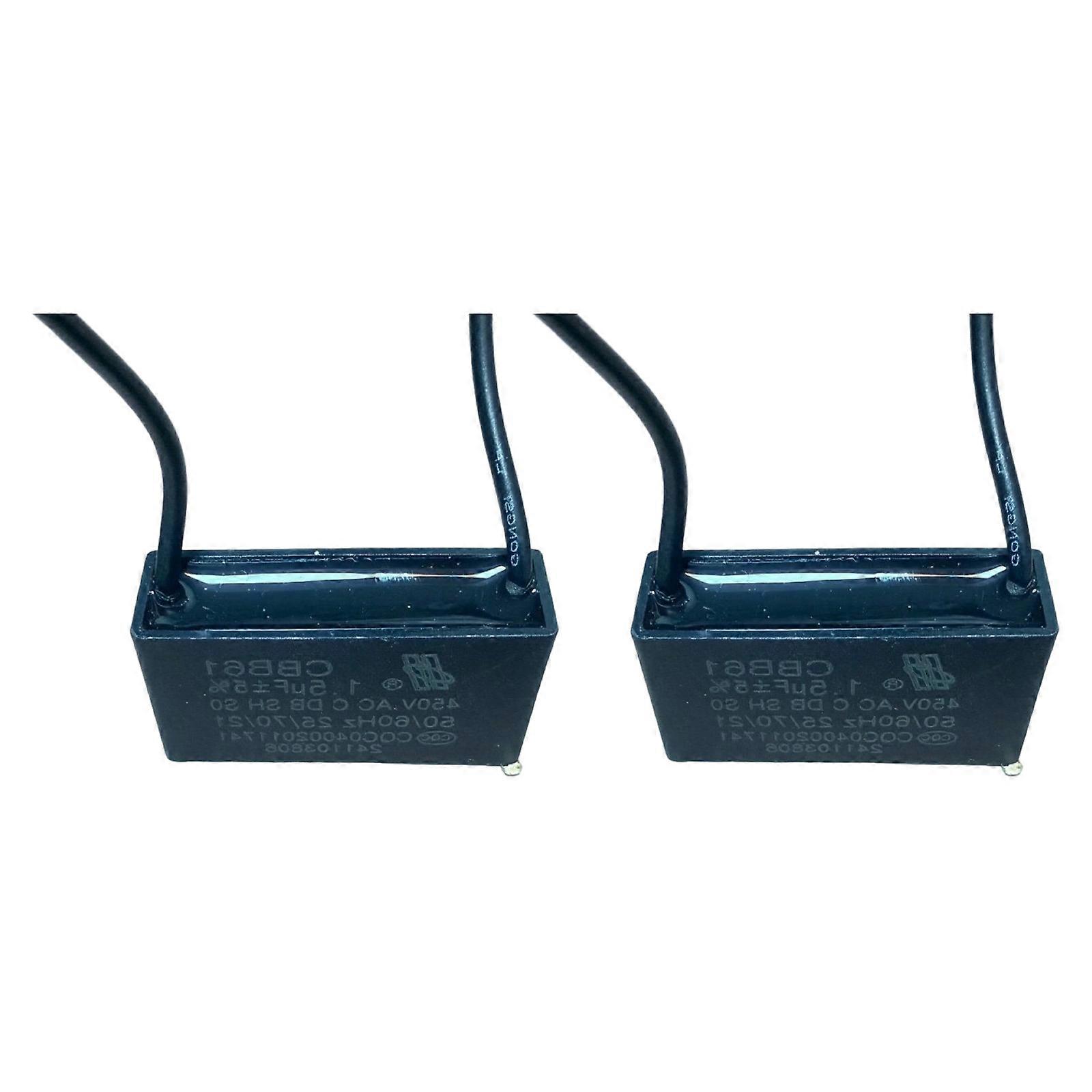 2 Pack Replacement Capacitor for Cooling Fan Motors Enhanced Compatibility Overload Protection Plastic Construction Multicolor