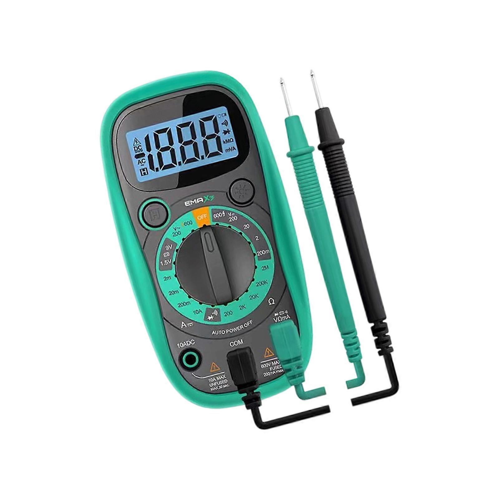 Ammeter Voltemter LCD Digital Multimeter 1999 Count Multi Tester with Backlit Buzzer Auto Off Portable Tester Multicolor