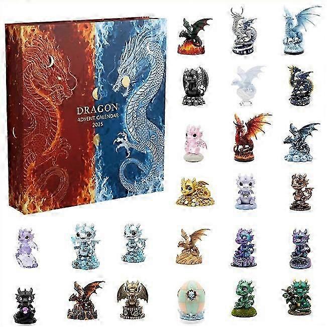 Dragon Theme Series Advent Countdown Calendar 24 Days Blind Box Christmas Tree Decoration Acrylic Pendant