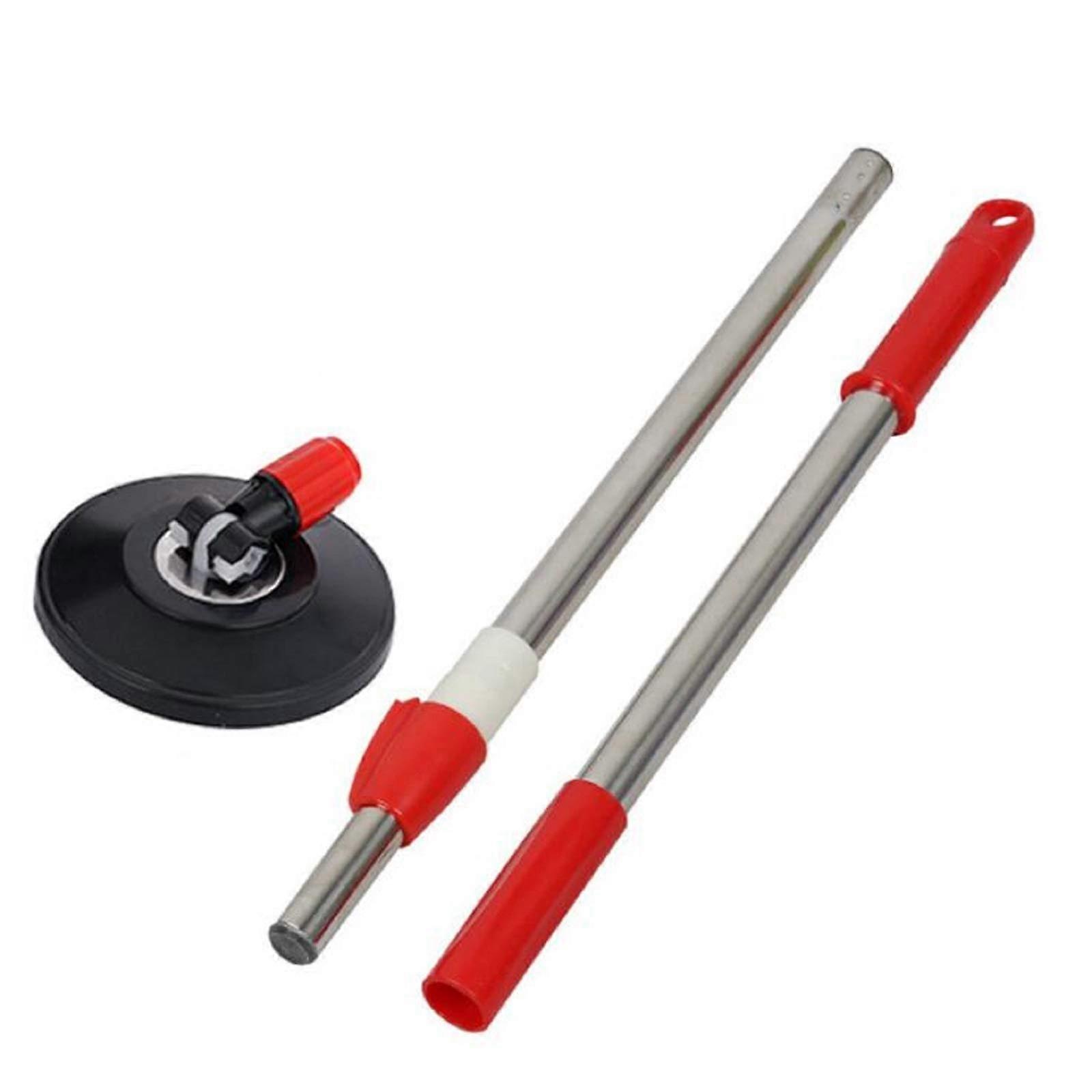 Spin Mop Handle and Head Replacement 360 Rotating Floor Cleaning Tool for Home Office Bedroom Red