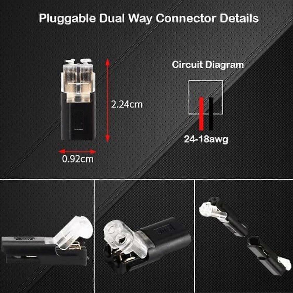 10PCS Double-Wire Plug-in Connector with Locking Buckle,Pluggable Connectors 2 Pin 2 Way Universal Compact Wire Terminal