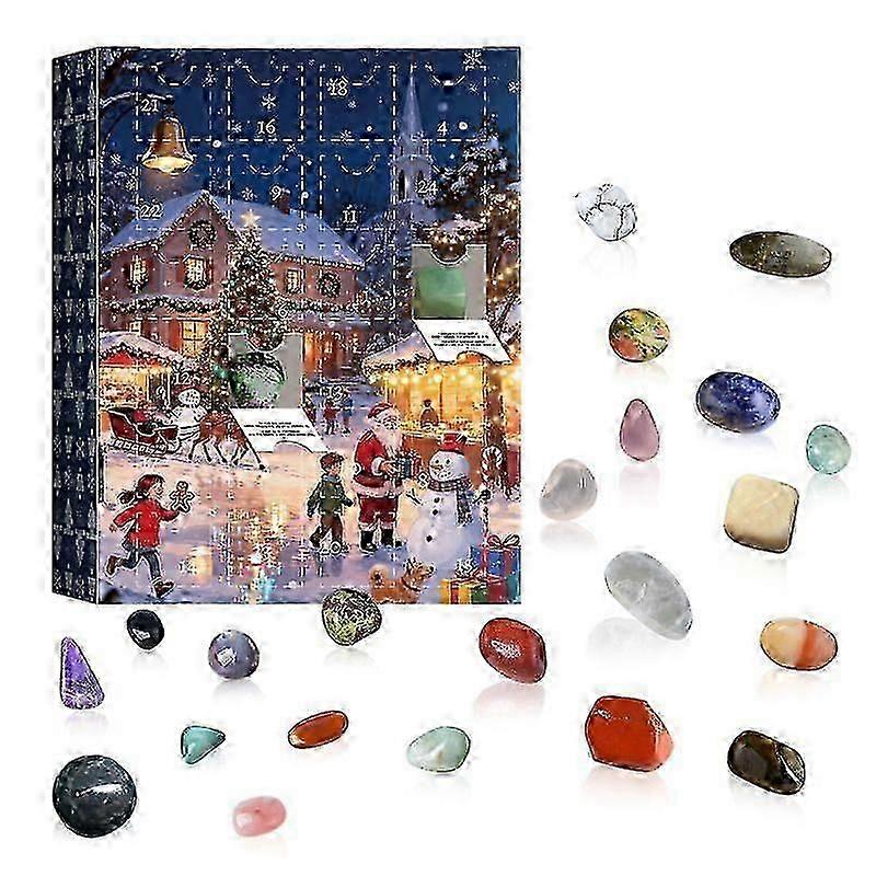 24 Gitter Mineral Blind Box Weihnachtsgeschenkbox Mineral Geschenkbox Countdown 24 Tage Überraschung Geschenkbox Blind Box
