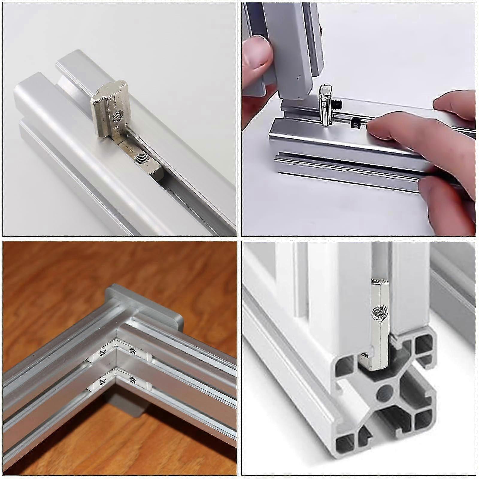 10pcs Profiles L Shape Angle Brackets Inner Corner Connectors 90 Degree Bracket Quick Installation for T Slot Application Black