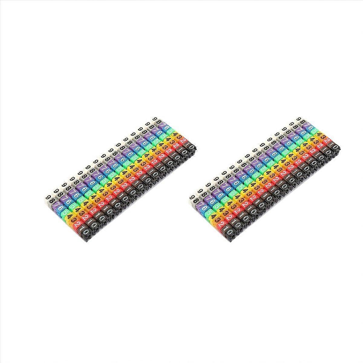 Clip-on String Cable Marker Boxed Plastic Number Number Wire Label Tube Set Color Cable Marker (300P