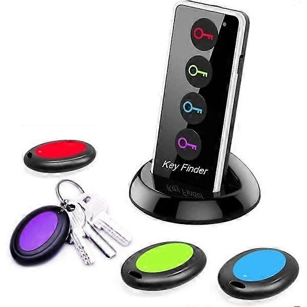 Key Finder, 80DB Wireless RF with 39.6m Range, Remote Control with LED Flashlight, Base Stand