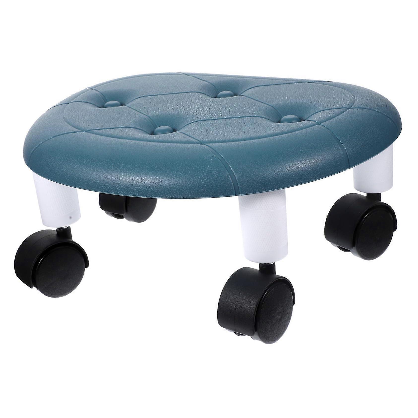 Portable Plastic Rotating Shoe Stool with Roller for Office, Home Seating and Footwear Changing