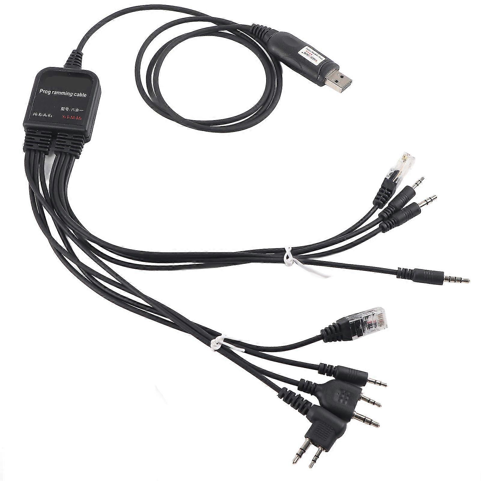 Universal USB Programming Cable 8 in 1 for KENWOOD Motorola TYT QuanShengcn