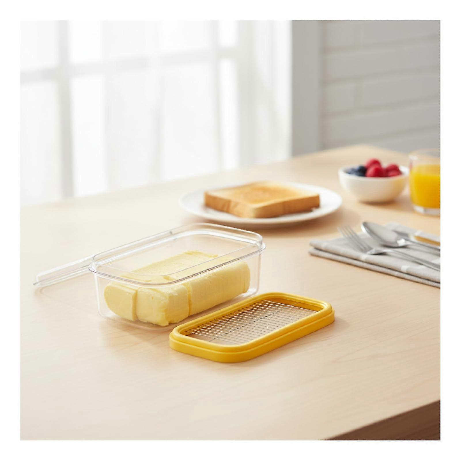 Butter Dish with Built‑In Cutting Grid and Lid Rectangular Butter Cutter for Easy Slicing and Storage