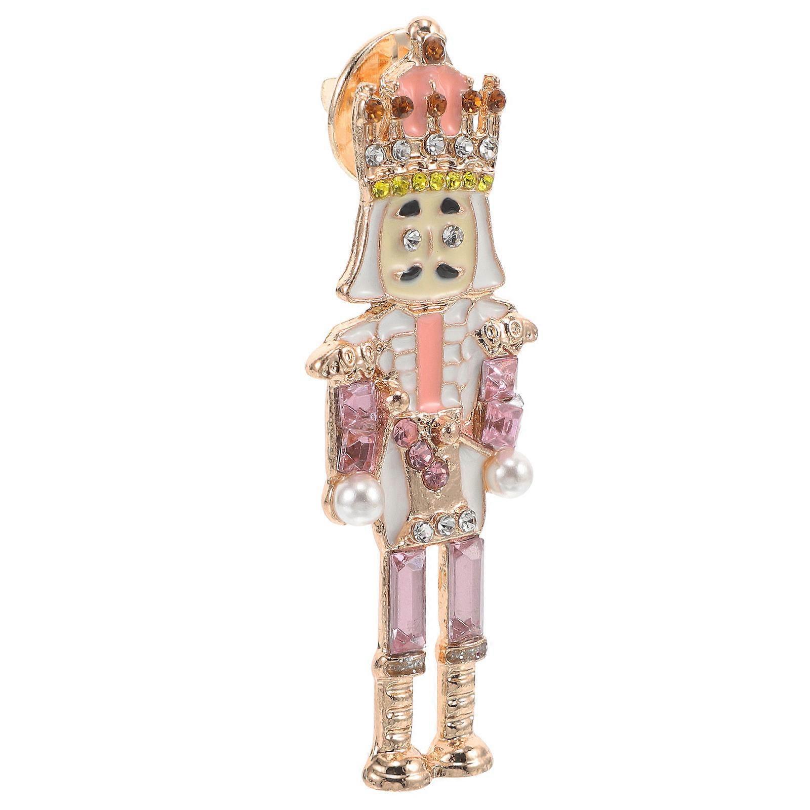 Decorative Nutcracker Brooch Cute Brooch Pin for Decoration Rhinestone Accessory