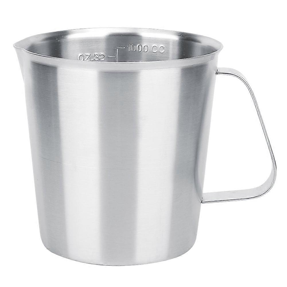Milk Frothing Pitcher 1000ml Stainless Steel Milk Frothing Jug Cup Coffee Milk Pitcher with Scale for Latte Art