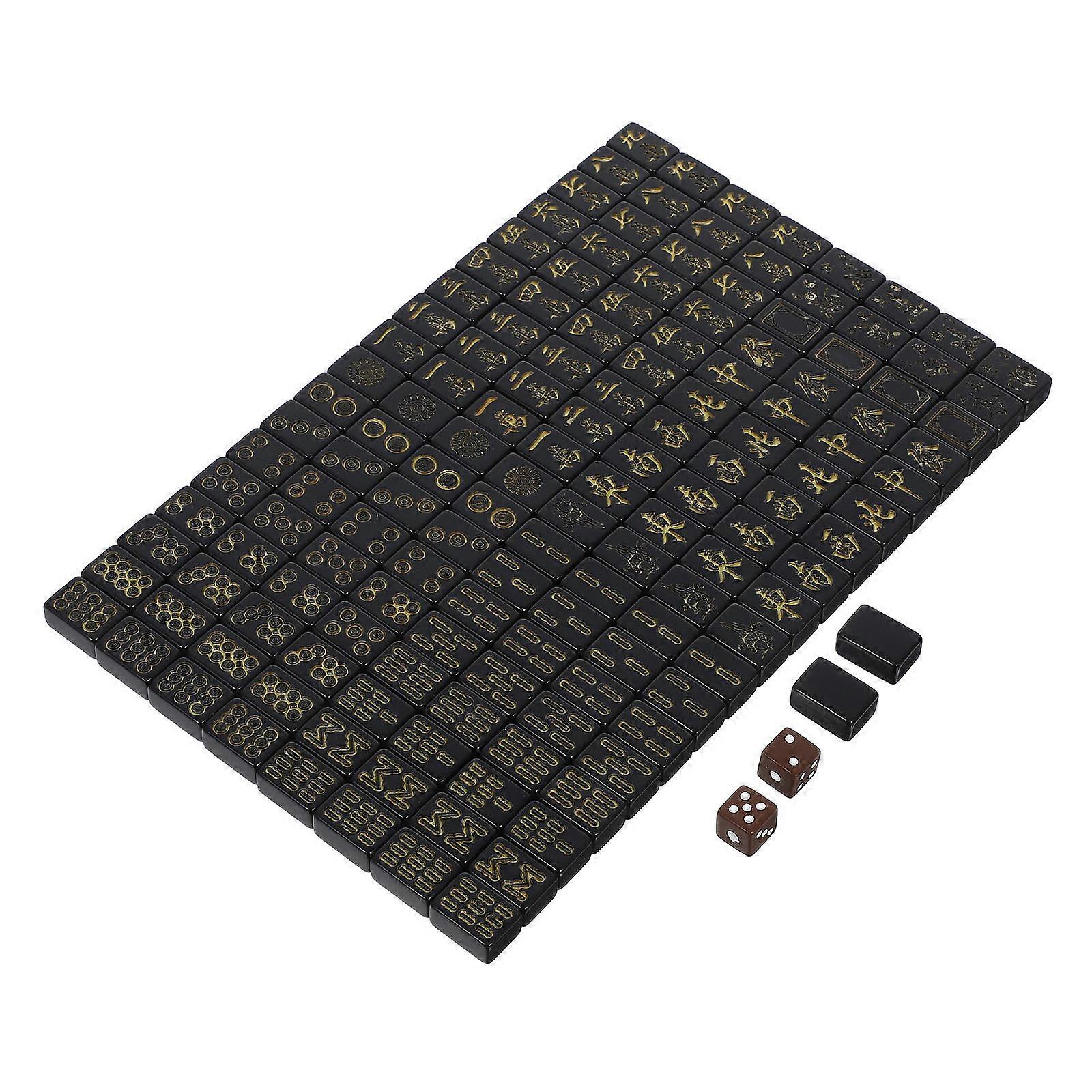 Mahjong Accessories Portable Mini Mahjong Set Space Saving For Home Entertainment Melamine 1Set