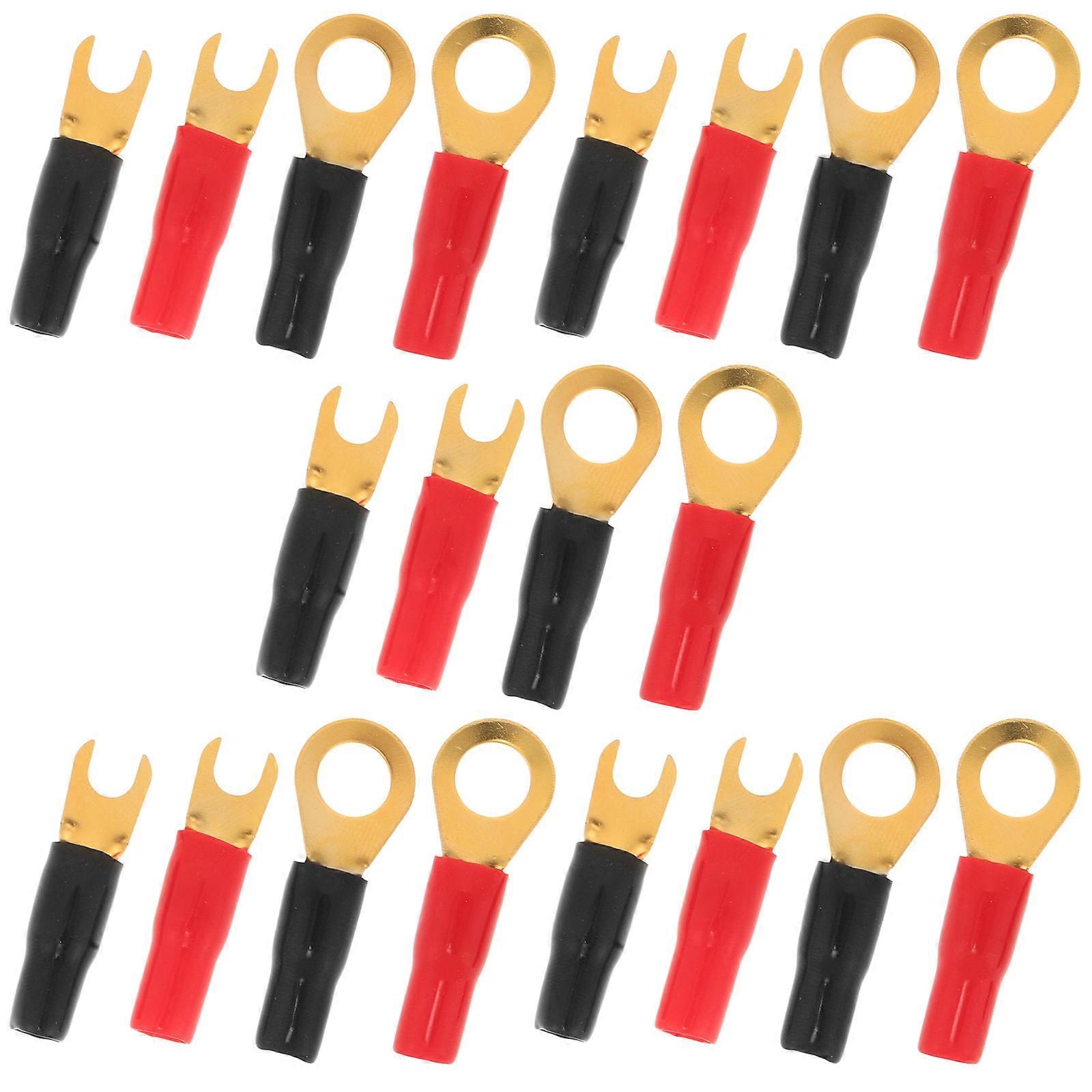 20Pcs Crimp Connectors Automotive Modifications Fork Ring Electrical Wire Connectors Assorted Color Stable Current Transmission
