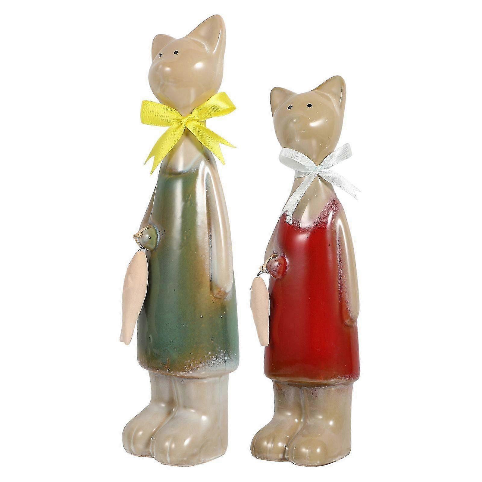 Adorable Cat Statuette, Fine Craftsmanship for Desktop Placement