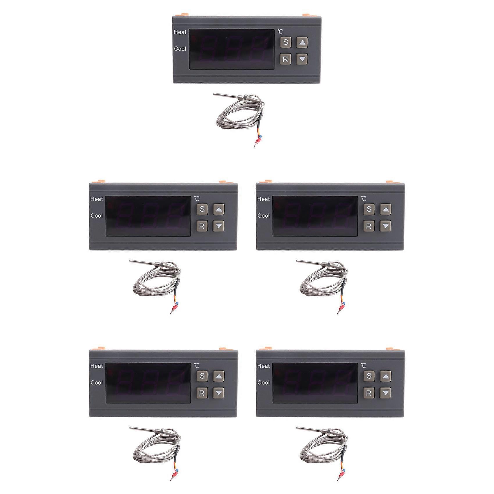 5X Digital Temperature Controller -99-400 Degree PT100 M8 Probe Thermocouple Sensor Embedded Thermostat 220V Switch