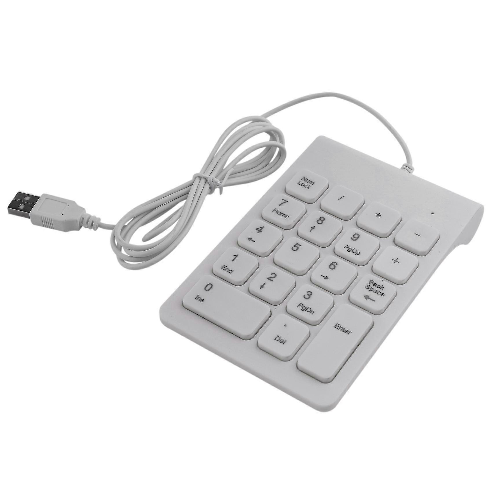 Mini USB Wired Numeric Keypad Numpad 18 Keys Digital Keyboard for Accounting Teller Laptop Windows Android Notebook Tablets PC (White)