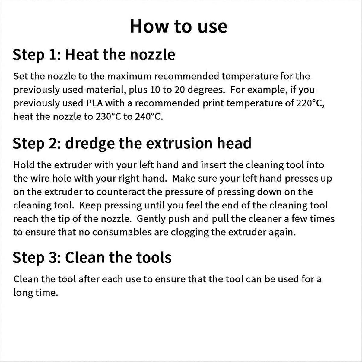  No Clogging 3D Printing Cleaning Tool for M7 M8 Nozzles